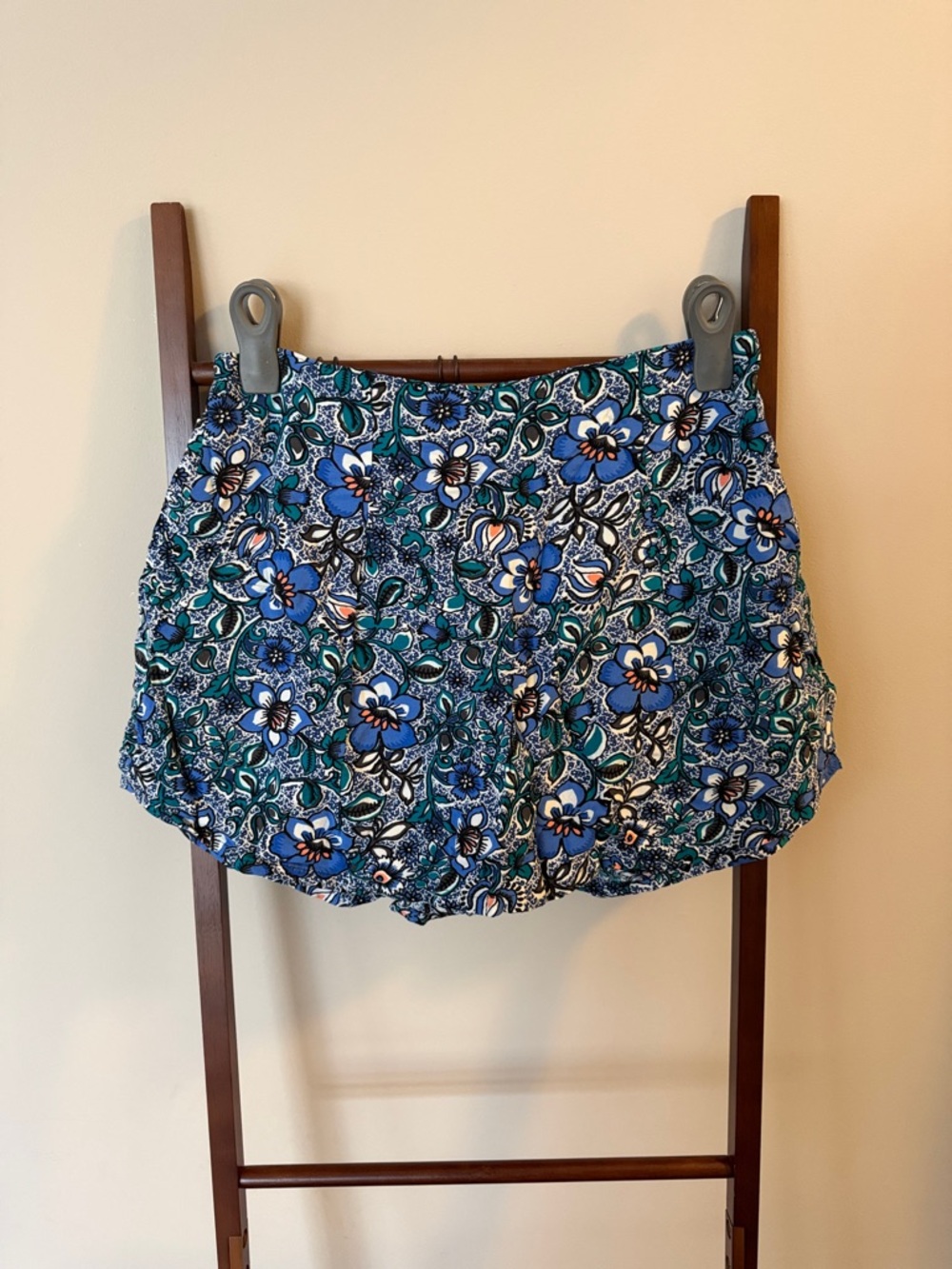 Blue Floral Print Skort